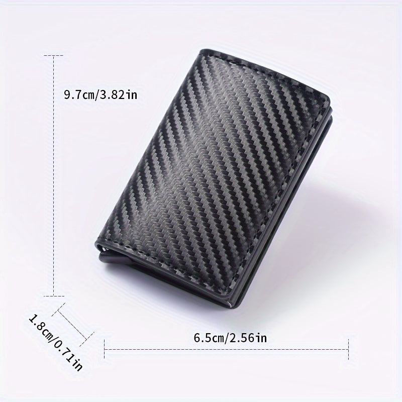 PU Carbon Leather Wallet & POP-UP Slim Card Holder.