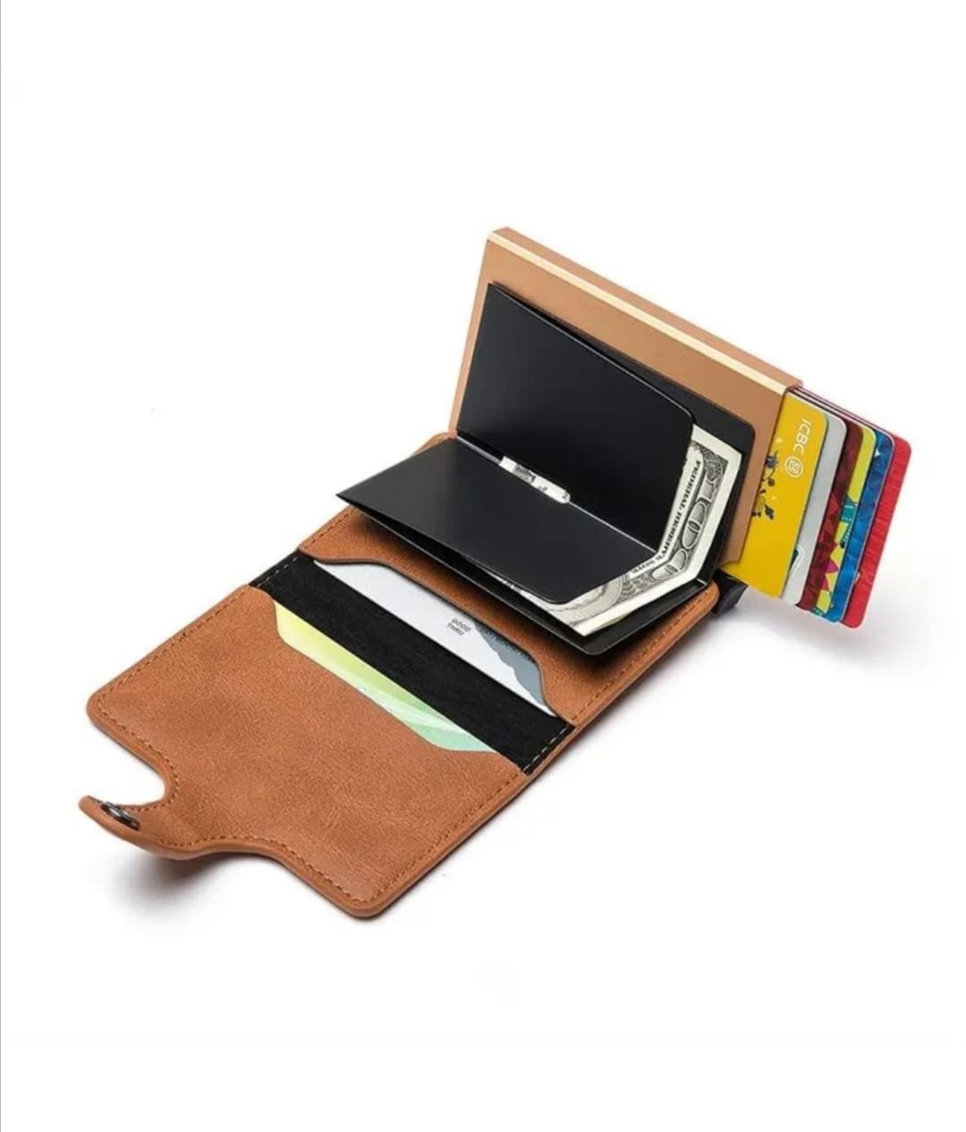 PU Leather Pop-Up Slim Wallet