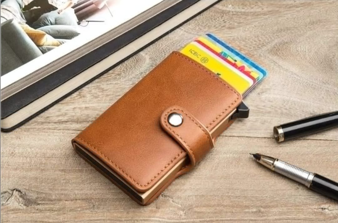 PU Leather Pop-Up Slim Wallet