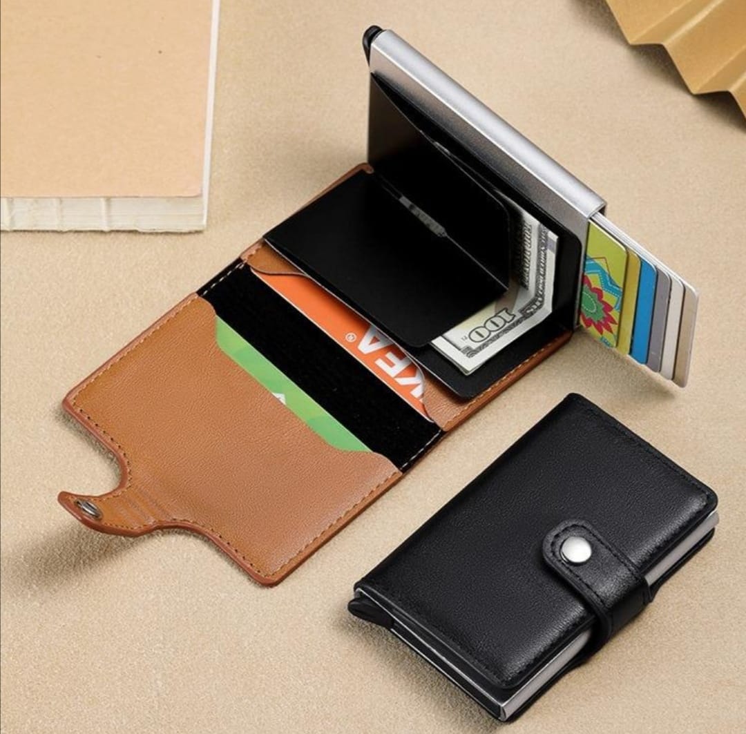 PU Leather Pop-Up Slim Wallet